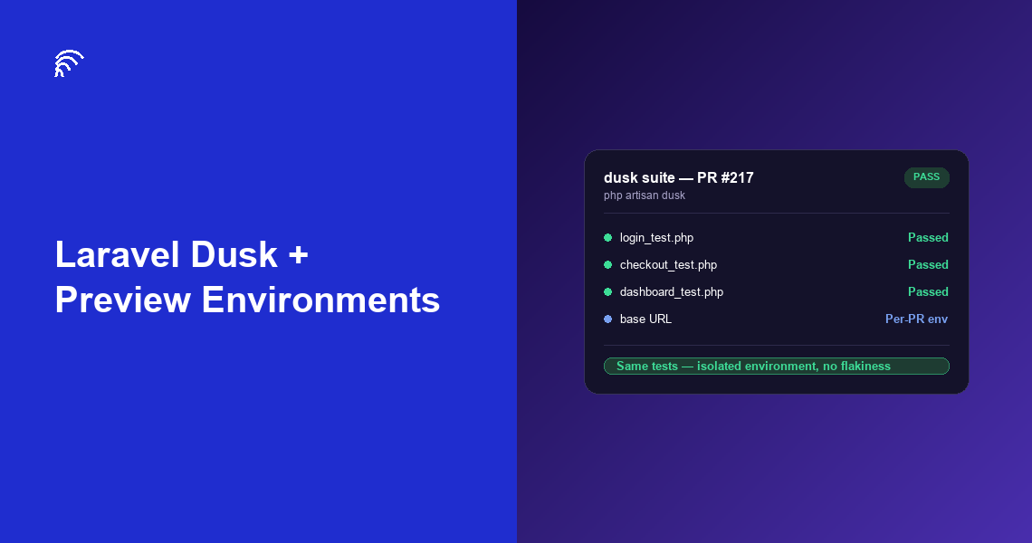 Laravel Dusk and Preview Environments: Testing PRs, Not Just Localhost