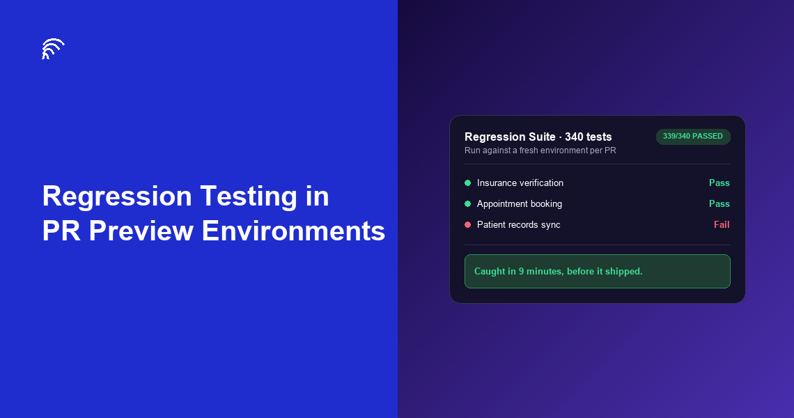 Regression Testing in PR Preview Environments